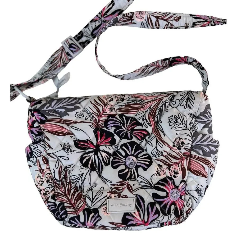 Vera Bradley Sun Washed Tropical Ultralight Quilted Crossbody Zip Pockets Adjust